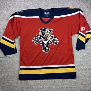 Florida Panthers Starter Jersey Mens XLRed Sewn Nhl 90s Vintage Vtg